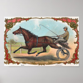 Póster Hombre Montando Caballo Sobre Ruedas Carreras De C