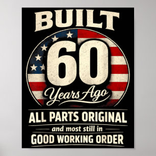 Póster Hombre Mujer Cumple 60 Años Construido Hace 60 Año