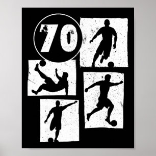 Póster Hombre Mujer Jugador de Fútbol Cumpleaños 70 70 Añ