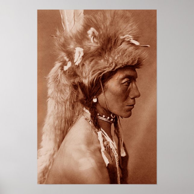 Póster Hombre nativo de Piegan Blackfoot americano (Frente)