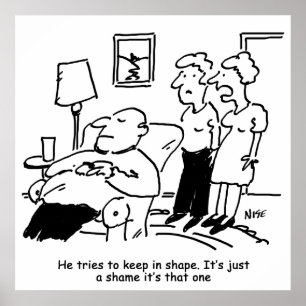 Póster Hombre obeso incapacitado con sobrepeso trata de m