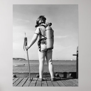 Póster Hombre parado en el muelle