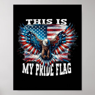 Póster Hombre Patriótico Usa Bandera Americana Usa Bander