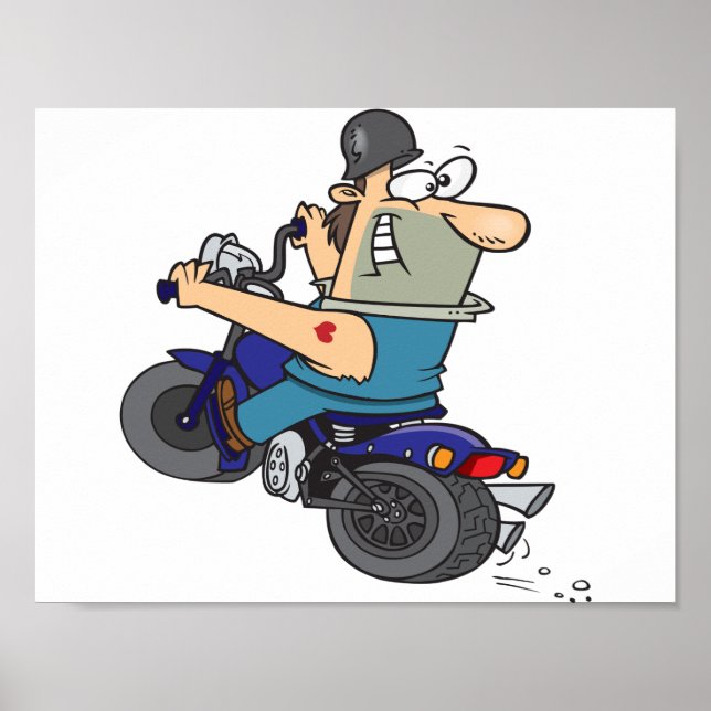 Póster Hombre personalizado En Un Poster De Motocicleta (Frente)