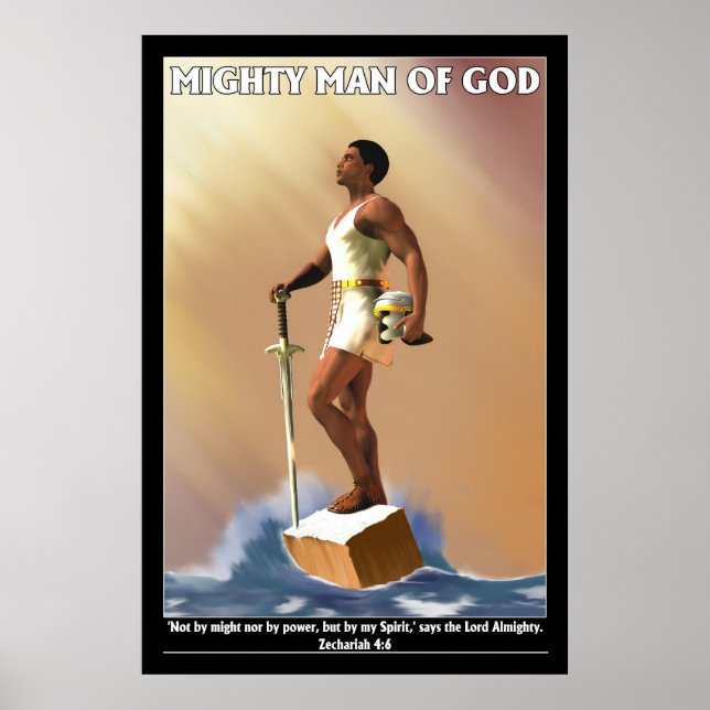 Póster Hombre poderoso de Dios (Frente)