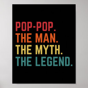 Póster Hombre pop: Día del padre de papá, leyenda del mit