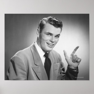 Póster Hombre que señala 2