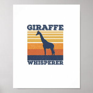 Póster Hombre Susurrador de Jirafa Retro Animal Africano 