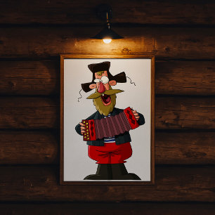 Póster Hombre tocando el acordeón