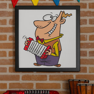 Póster Hombre tocando el acordeón