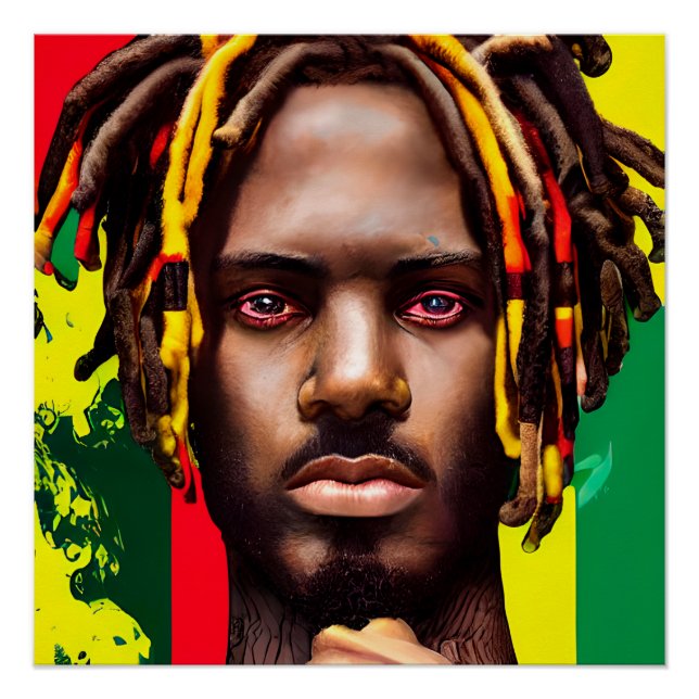 Póster Hombre triste Rey negro Melanin Bruh Hermano (Anverso)