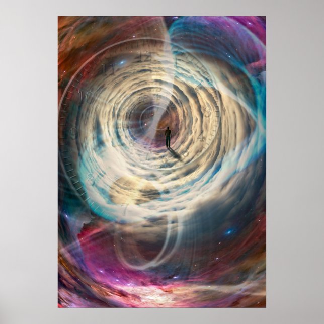 Póster Hombre viajando en tiempo y espacio (Frente)