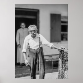 Póster Hombre viejo europeo negro y blanco de 1968 en sus