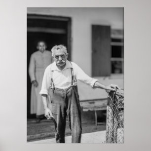 Póster Hombre viejo europeo negro y blanco de 1968 en sus