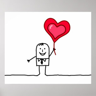 Póster Hombre y corazón