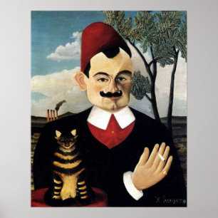 Póster Hombre y gato, Henri Rousseau