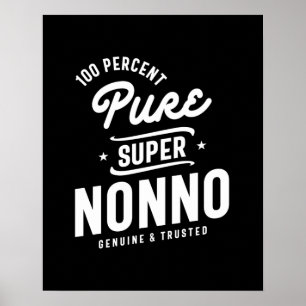 Póster Hombres 100% Regalo Super Nonno Puro