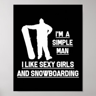 Póster Hombres A Los Que Me Gustan Chicas Y Snowboard Sno