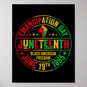 Póster Hombres africanos de América 1865 celebran la libe