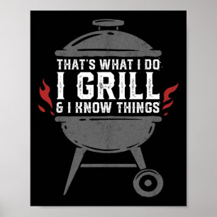 Póster Hombres Asan A La Parrilla Y Sé Cosas Divertidas A