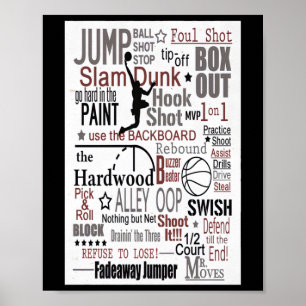 Póster Hombres Baloncesto Jugador - Baloncesto Salto Baló