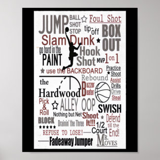 Póster Hombres Baloncesto Jugador - Baloncesto Salto Baló