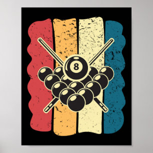 Póster Hombres Billiards Humor Vintage Divertido Idea
