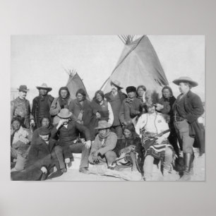 Póster Hombres blancos (incluida la cuenta de búfalo) y l