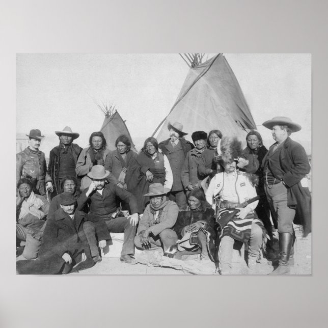 Póster Hombres blancos (incluida la cuenta de búfalo) y l (Frente)