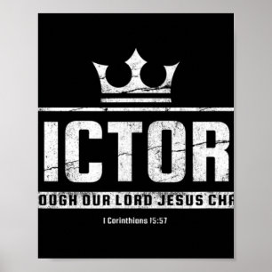 Póster Hombres camisetas cristianas Victoria En Jesus B