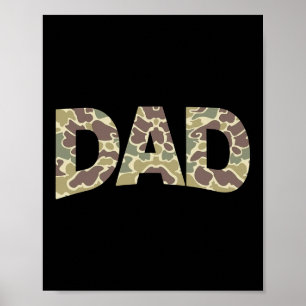 Póster Hombres Camuflaje Escuela Vieja Papá