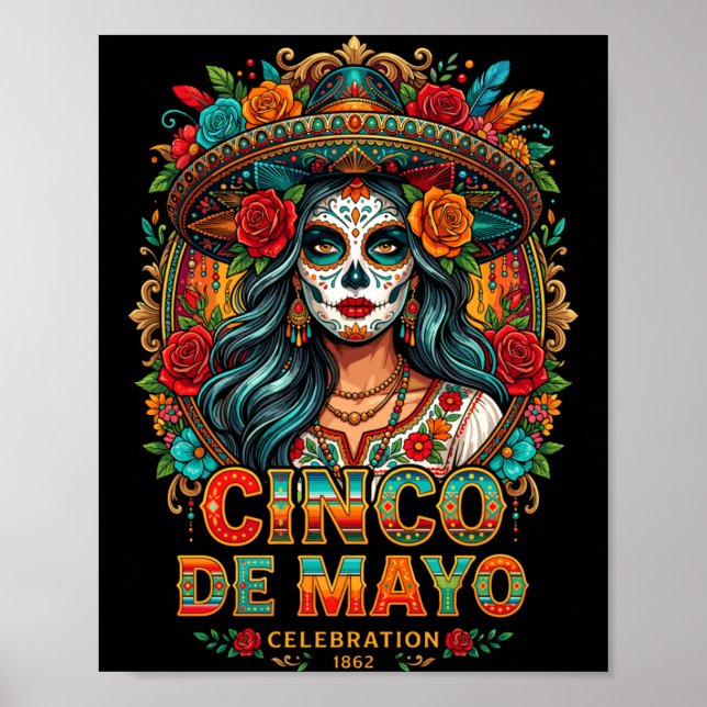 Póster Hombres Cinco De Mayo 1862 Fiesta Día Hispano De (Frente)