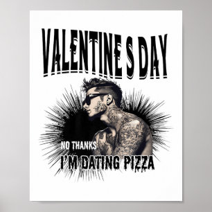 Póster Hombres contra San Valentín de hombre tatuado en T
