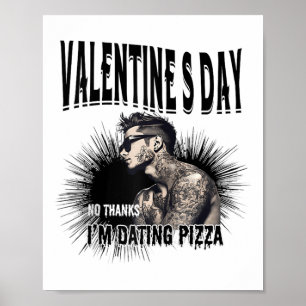 Póster Hombres contra San Valentín de hombre tatuado en T