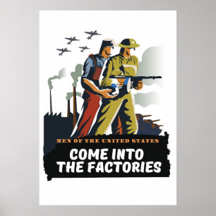 Póster Hombres de los Estados Unidos, poster de la Segund