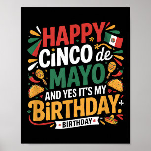 Póster Hombres de Tacos por el cumpleaños feliz Cinco De 