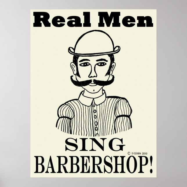 Póster Hombres de verdad cantan Barbershop (Frente)