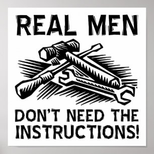 Póster Hombres de verdad cartel divertido