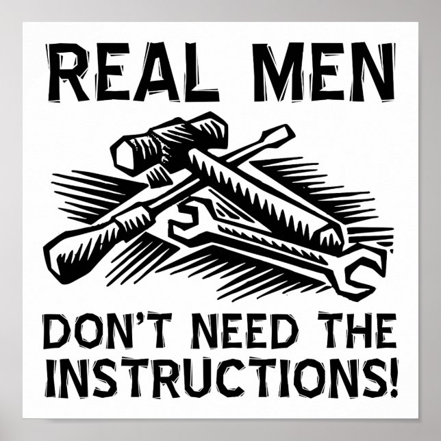 Póster Hombres de verdad cartel divertido (Frente)