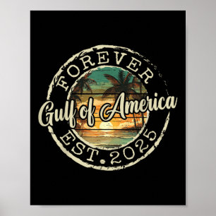 Póster Hombres Del Estampado Retro Beach Del Golfo De Est