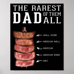 Póster Hombres Divertido Bbq Más Raro Mejor Padre Parrill