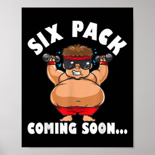 Póster Hombres Divertido Gimnasio Seis Pack Pronto - Dise