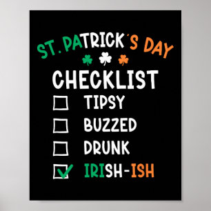 Póster Hombres divertidos día de San Patricio borracho 1 