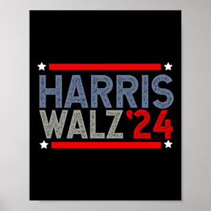 Póster Hombres Electorales Mujeres Niños Harris Waltz