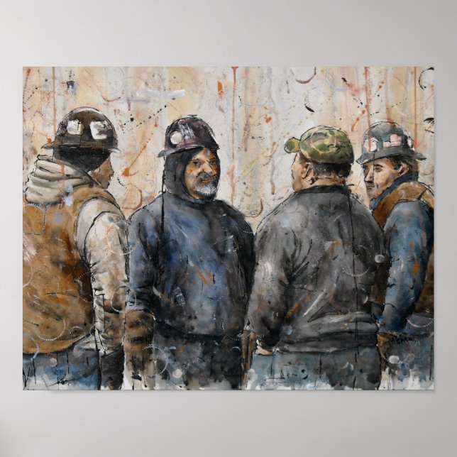 Póster Hombres en el trabajo (Frente)