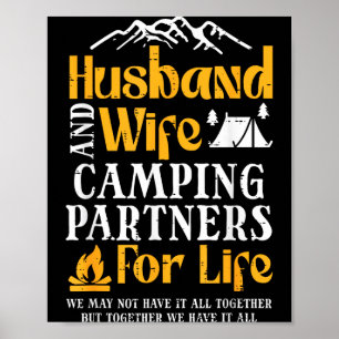 Póster Hombres Esposo Esposa Compañeros de Acampada Parej