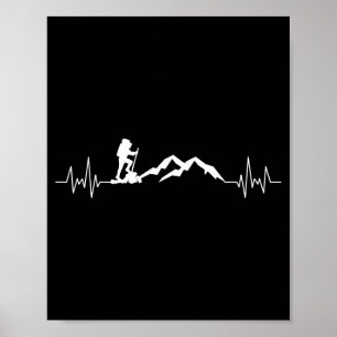 Póster Hombres esquí latido corazón esquí en paracaídas m