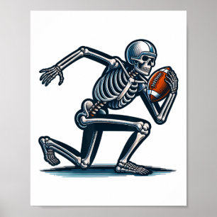 Póster Hombres Fanático de Fútbol Americano Skeleton