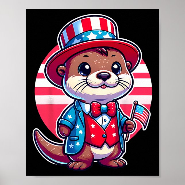 Póster Hombres Feliz 4 De Julio Día De La Independencia M (Frente)