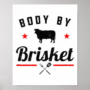 Póster Hombres Funny Cuerpo Bbq Por Parrillada De Brisket